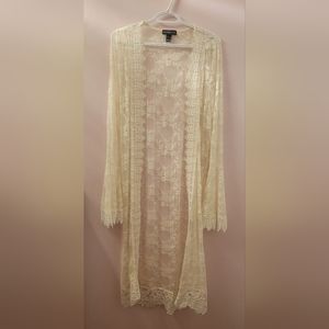 Lace duster coverup